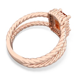 Fire Opal Rope Split Band 14K Rose Gold ring R2628