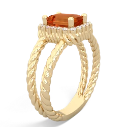 Fire Opal Rope Split Band 14K Yellow Gold ring R2628