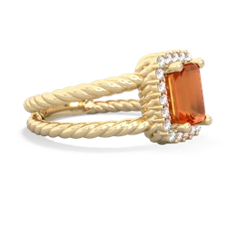 Fire Opal Rope Split Band 14K Yellow Gold ring R2628