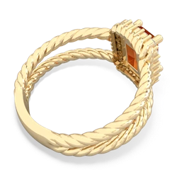 Fire Opal Rope Split Band 14K Yellow Gold ring R2628