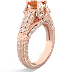 Fire Opal Antique Style 14K Rose Gold ring R2028