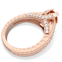Fire Opal Antique Style 14K Rose Gold ring R2028