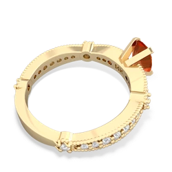 Fire Opal Milgrain Antique Style 14K Yellow Gold ring R26297VL