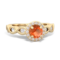 Thumbnail for Fire Opal Infinity Engagement 14K Yellow Gold ring R26315RH - top view