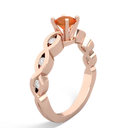 Fire Opal Infinity 5Mm Round Engagement 14K Rose Gold ring R26315RD