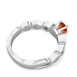 Fire Opal Infinity 5Mm Round Engagement 14K White Gold ring R26315RD