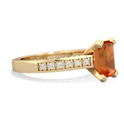 Fire Opal Art Deco Engagement 8X6mm Emerald-Cut 14K Yellow Gold ring R26358EM