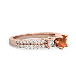 Fire Opal Classic 5Mm Round Engagement 14K Rose Gold ring R26435RD