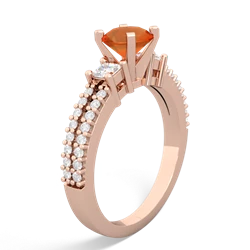 Fire Opal Classic 6Mm Round Engagement 14K Rose Gold ring R26436RD