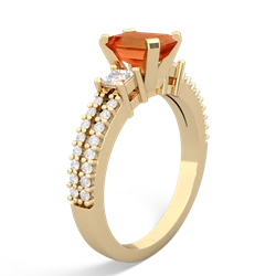 Fire Opal Classic 7X5mm Emerald-Cut Engagement 14K Yellow Gold ring R26437EM