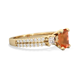 Fire Opal Classic 7X5mm Emerald-Cut Engagement 14K Yellow Gold ring R26437EM