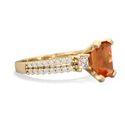 Fire Opal Classic 8X6mm Emerald-Cut Engagement 14K Yellow Gold ring R26438EM