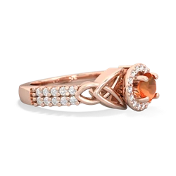 Fire Opal Celtic Knot Halo 14K Rose Gold ring R26445RH