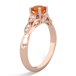 Fire Opal Antique Elegance 14K Rose Gold ring R3100