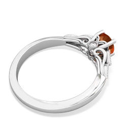 Fire Opal Antique Elegance 14K White Gold ring R3100