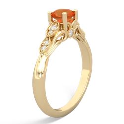 Fire Opal Antique Elegance 14K Yellow Gold ring R3100