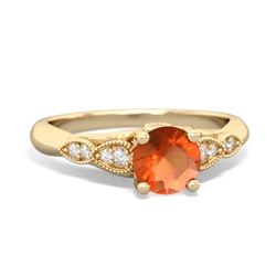 Fire Opal Antique Elegance 14K Yellow Gold ring R3100