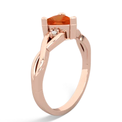 Fire Opal Trillion Twist 14K Rose Gold ring R2104