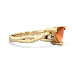 Fire Opal Trillion Twist 14K Yellow Gold ring R2104