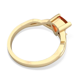 Fire Opal Trillion Twist 14K Yellow Gold ring R2104