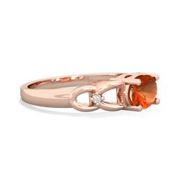 Fire Opal Links 14K Rose Gold ring R4032
