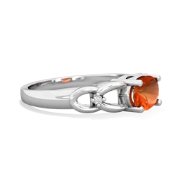 Fire Opal Links 14K White Gold ring R4032