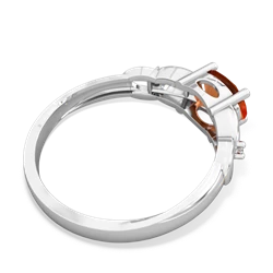 Fire Opal Links 14K White Gold ring R4032