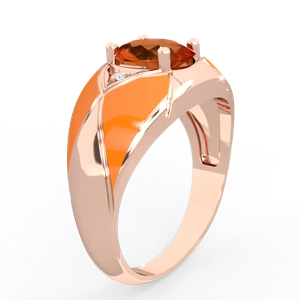 Fire Opal Men's Crossroads 14K Rose Gold ring R0361