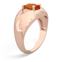 Fire Opal Men's Crossroads 14K Rose Gold ring R0361