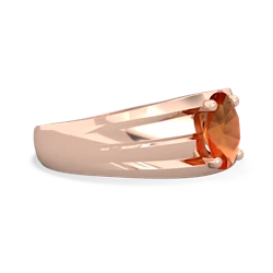 Fire Opal Men's Two Lane 14K Rose Gold ring R0363