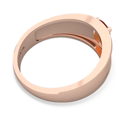 Fire Opal Men's Two Lane 14K Rose Gold ring R0363