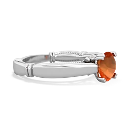 Fire Opal Renaissance 14K White Gold ring R27806RD