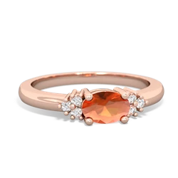 Fire Opal Simply Elegant East-West 14K Rose Gold ring R2480