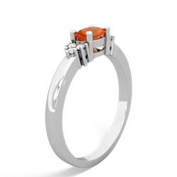 Fire Opal Simply Elegant East-West 14K White Gold ring R2480