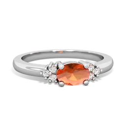 Fire Opal Simply Elegant East-West 14K White Gold ring R2480