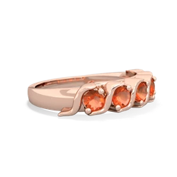 Fire Opal Anniversary Band 14K Rose Gold ring R2089