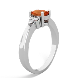 Fire Opal Simply Elegant 14K White Gold ring R2113