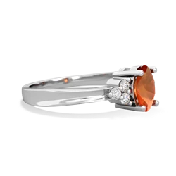 Fire Opal Simply Elegant 14K White Gold ring R2113
