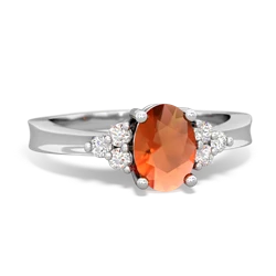 Fire Opal Simply Elegant 14K White Gold ring R2113