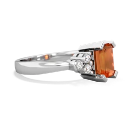 Fire Opal Timeless Classic 14K White Gold ring R2591