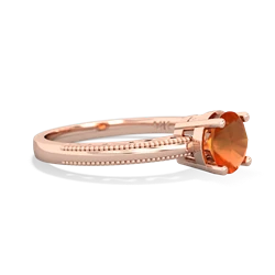 Fire Opal Milgrain Filigree 14K Rose Gold ring R5090