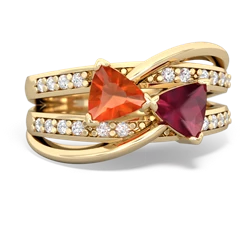 Fire Opal Bowtie 14K Yellow Gold ring R2360