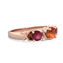 Fire Opal Hugs And Kisses 14K Rose Gold ring R5016