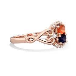 Fire Opal Love Nest 14K Rose Gold ring R5860