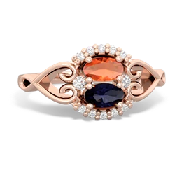 Fire Opal Love Nest 14K Rose Gold ring R5860