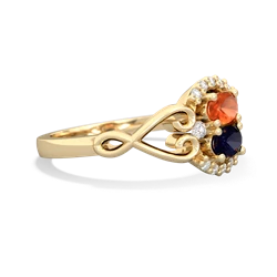 Fire Opal Love Nest 14K Yellow Gold ring R5860