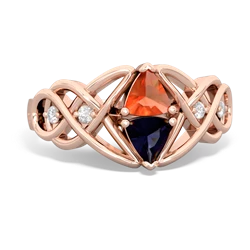 Fire Opal Keepsake Celtic Knot 14K Rose Gold ring R5300