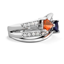 Fire Opal Bowtie 14K White Gold ring R2360