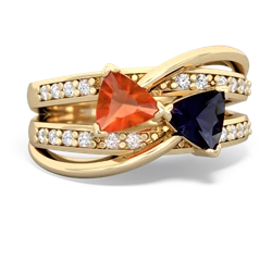 Fire Opal Bowtie 14K Yellow Gold ring R2360