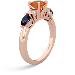 Fire Opal 6Mm Round Eternal Embrace Engagement 14K Rose Gold ring R2005